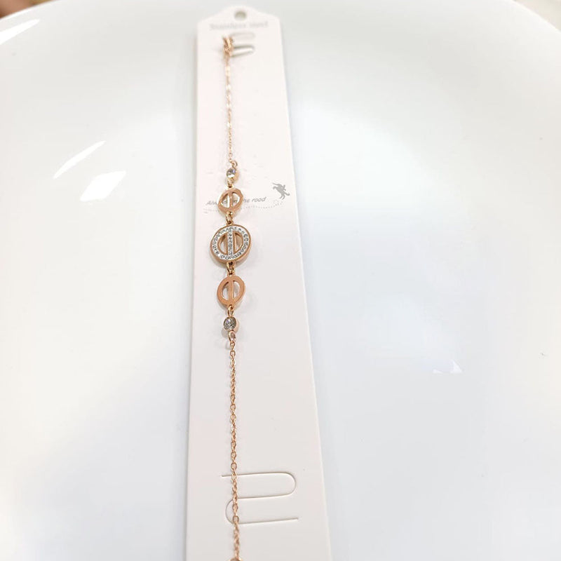 Tarohi Jewels Rose Gold Plated Austrian Stone Bracelet