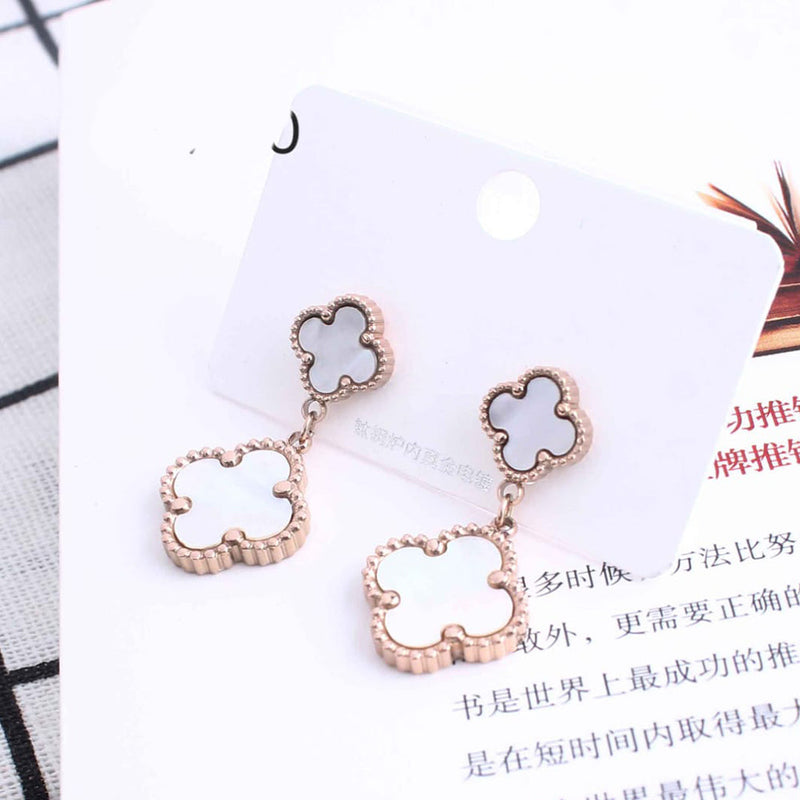 Tarohi Jewels Rose Gold Plated Fancy Dangler Earrings