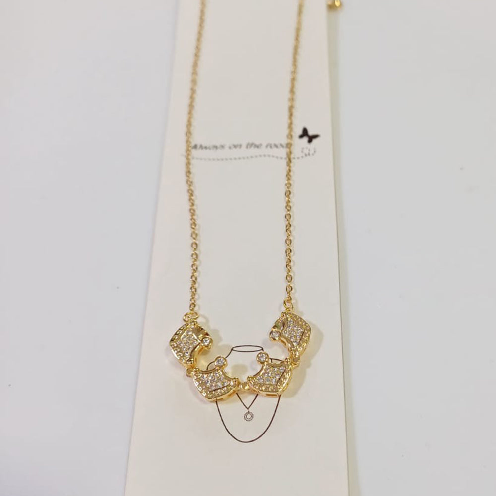 Tarohi Jewels Gold Plated Austrian Stone Chain