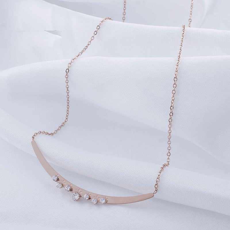 Tarohi Jewels Rose Gold Austrian Stone Chain