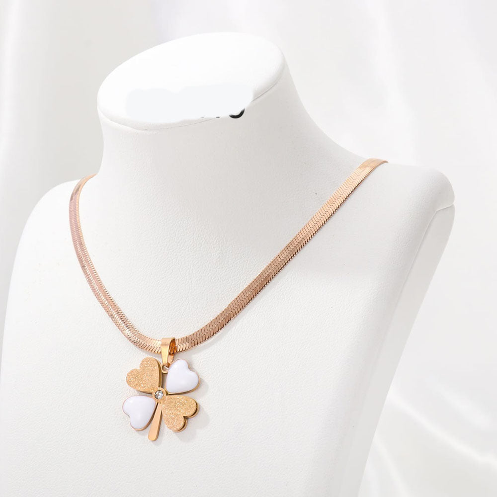 Tarohi Jewels Rose Gold Plated Austrian Stone Chain