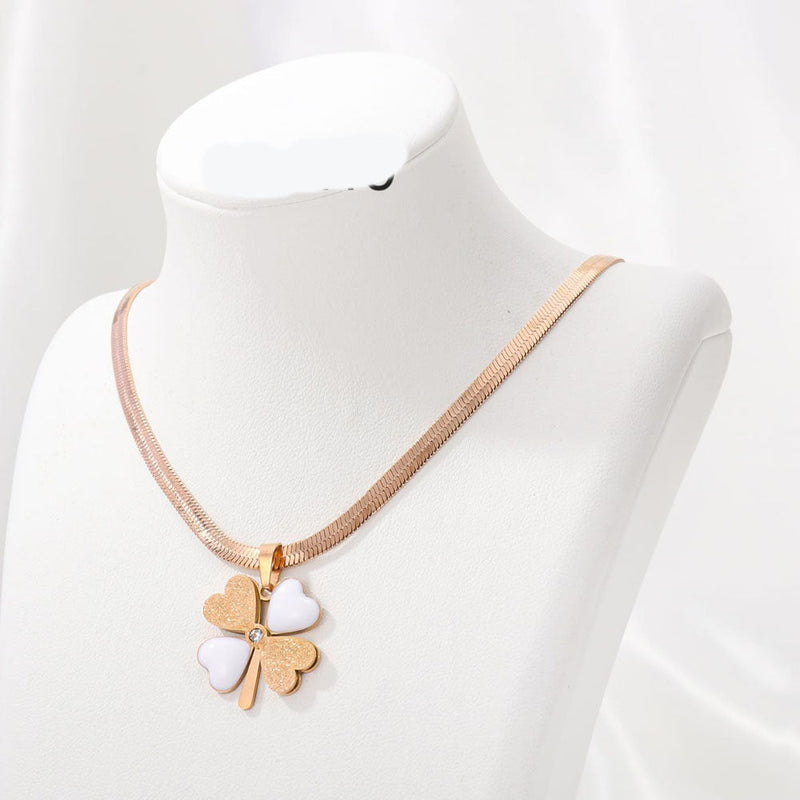 Tarohi Jewels Rose Gold Plated Austrian Stone Chain