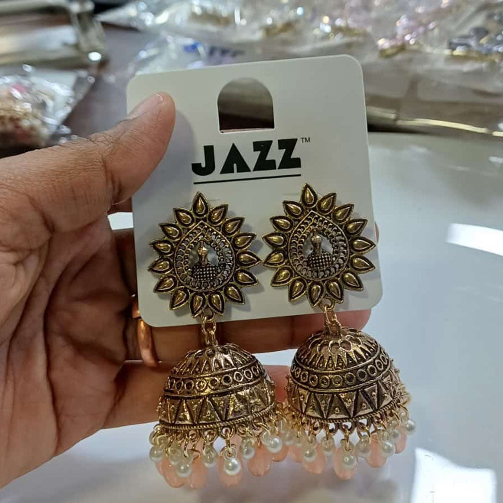 Tarohi Jewels Gold Plated Beads Jhumki Earrings