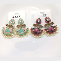 Tarohi Jewels Gold Plated Meenakari Fancy Dangler Earrings