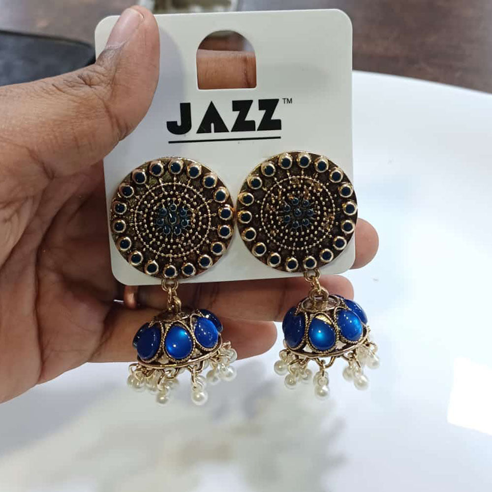 Tarohi Jewels Gold Plated Beads Jhumki Earrings