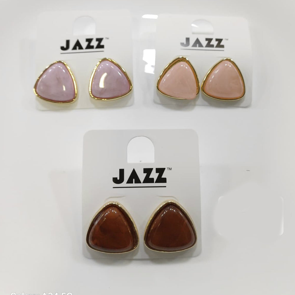 Tarohi Jewels Gold Plated Pota Stone Stud Earrings