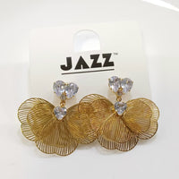 Tarohi Jewels Gold Plated Fancy AD Dangler Earrings