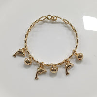 Tarohi Jewels Gold Plated Charm Bracelet