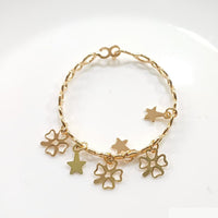 Tarohi Jewels Gold Plated Charm Bracelet