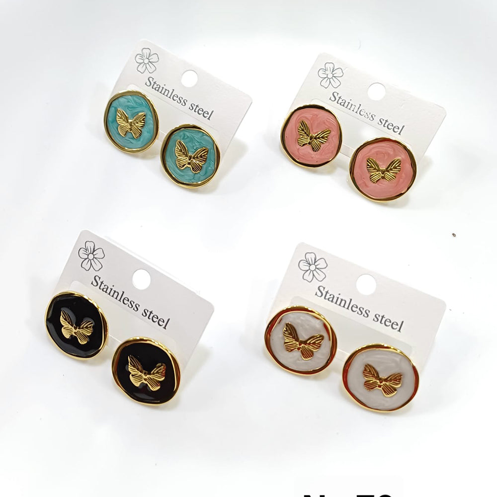 Tarohi Jewels Gold Plated Butterfly Fancy Studs Earrings