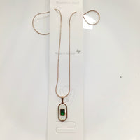 Tarohi Jewels Gold Plated Crystal Stone Chain Pendant Set
