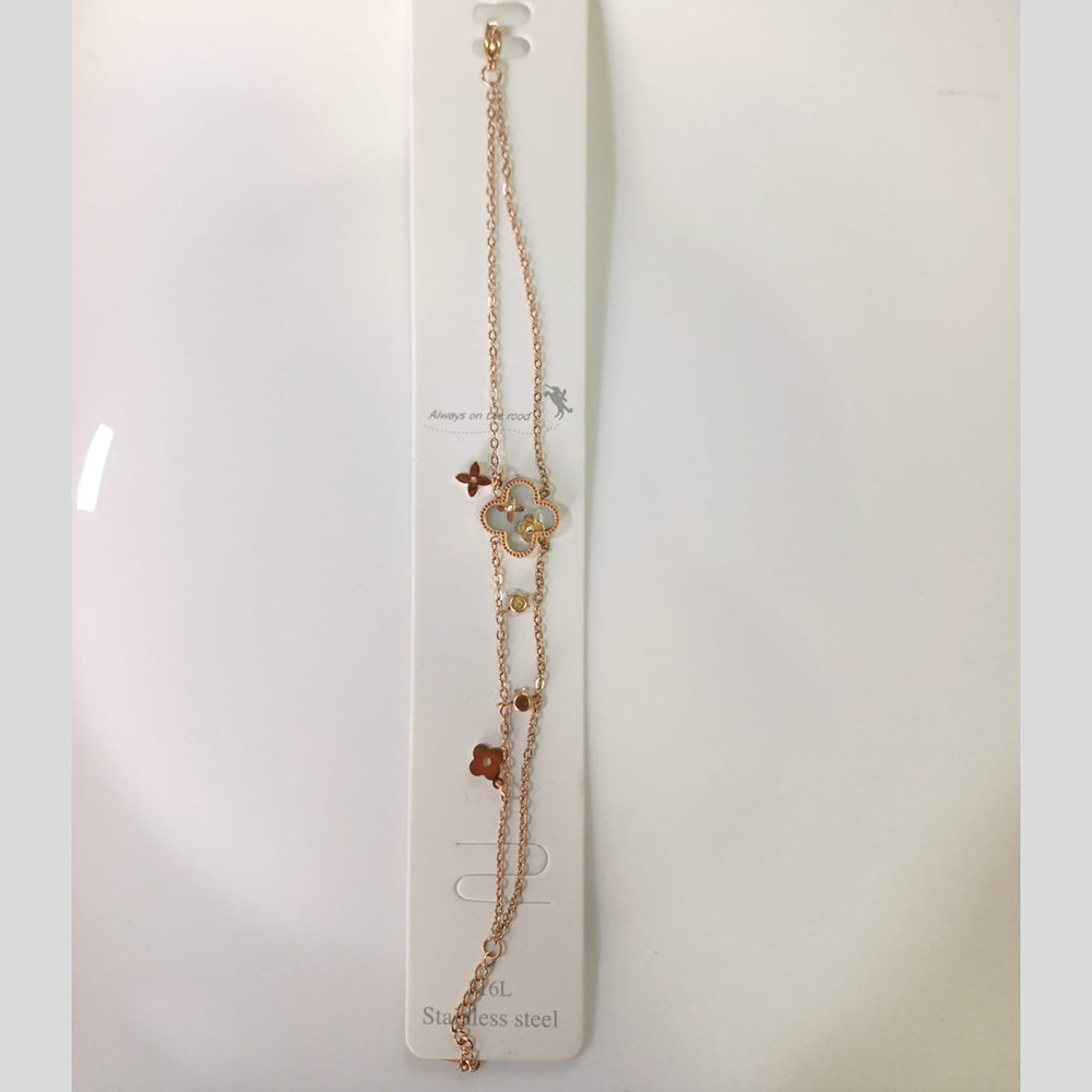 Tarohi Jewels Gold Plated Austrian Stone Adjustable Bracelet