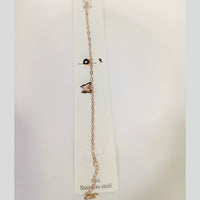 Tarohi Jewels Rose Gold Plated Austrian Stone Adjustable Bracelet