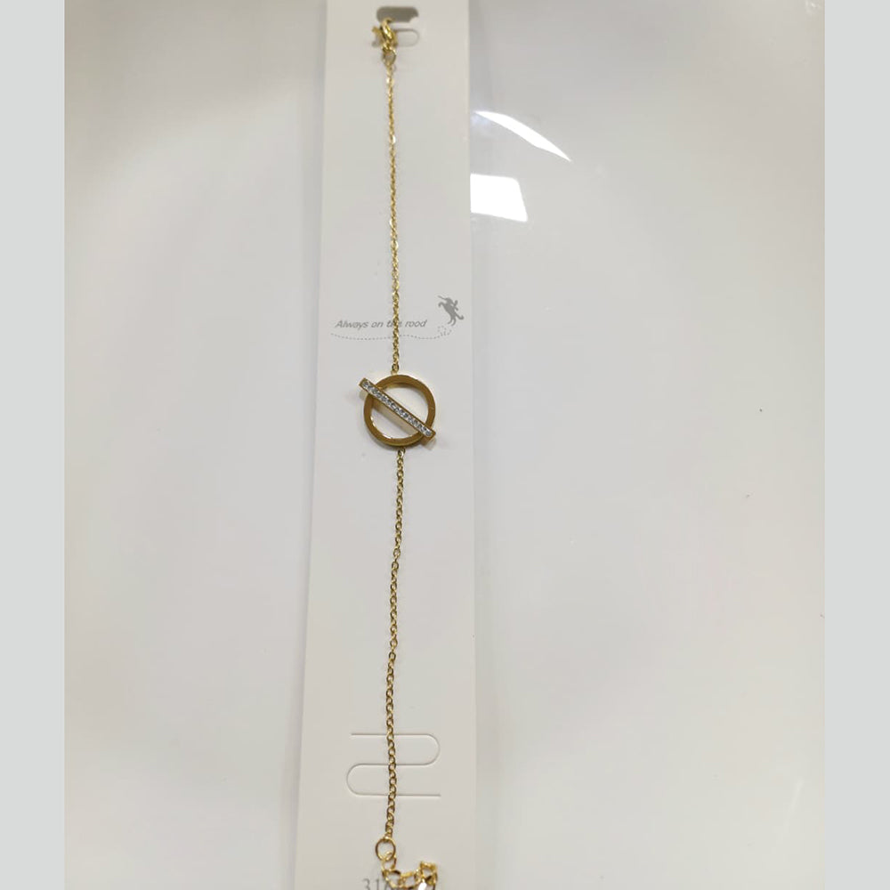 Tarohi Jewels Gold Plated Austrian Stone Adjustable Bracelet