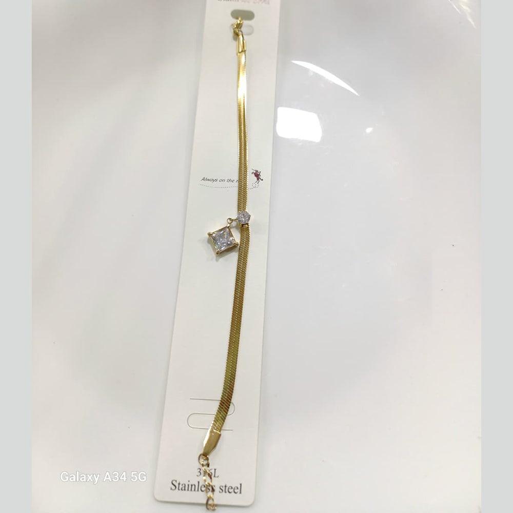 Tarohi Jewels Gold Plated Austrian Stone Adjustable Bracelet