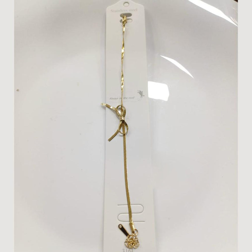 Tarohi Jewels Gold Plated Bow Adjustable Bracelet