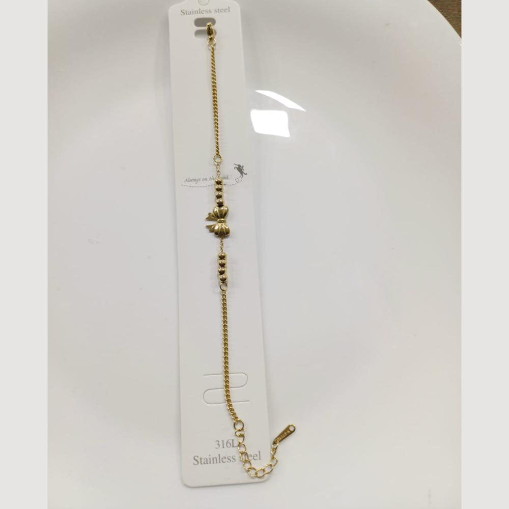 Tarohi Jewels Gold Plated Bow Adjustable Bracelet
