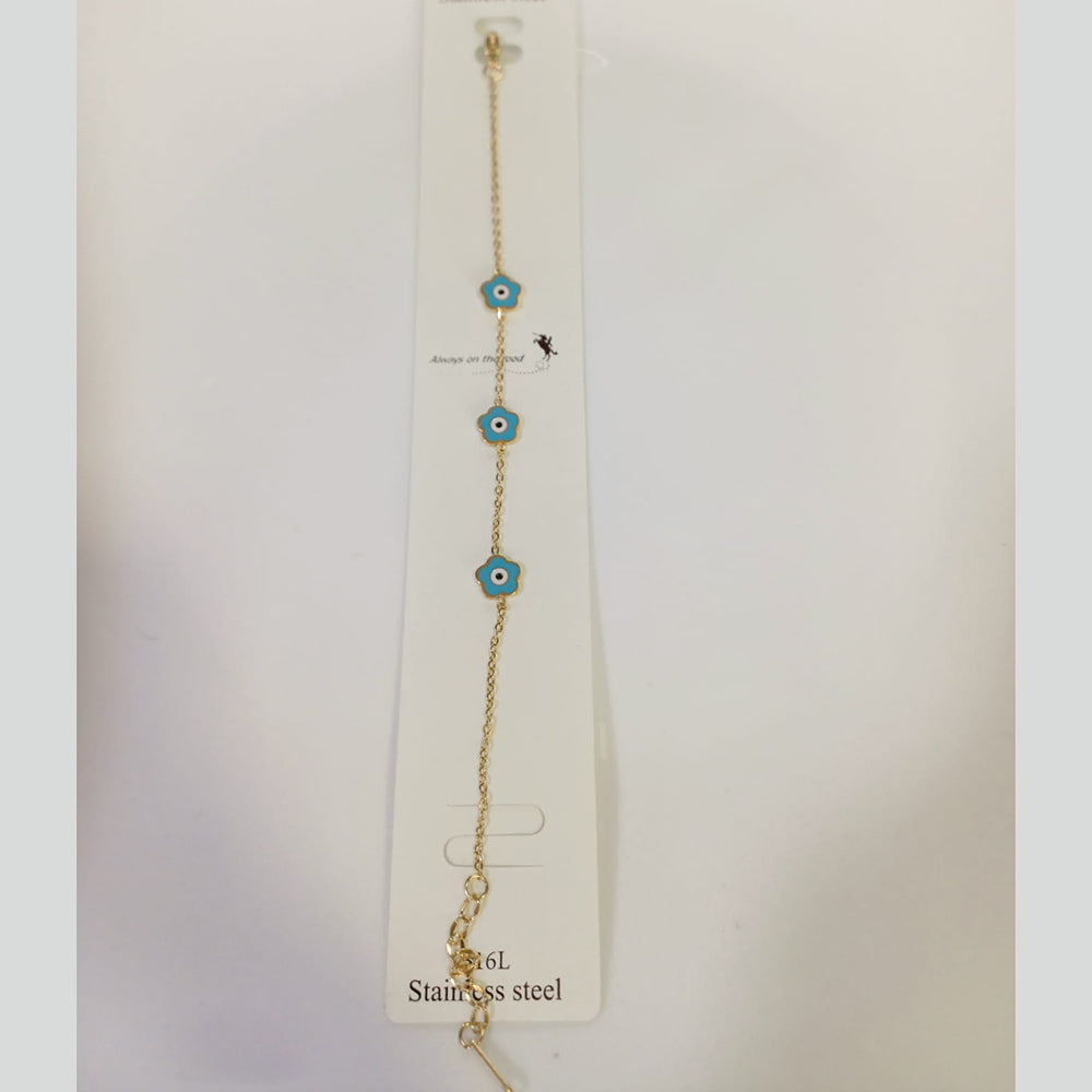 Tarohi Jewels Gold Plated Evil Eye Bracelet