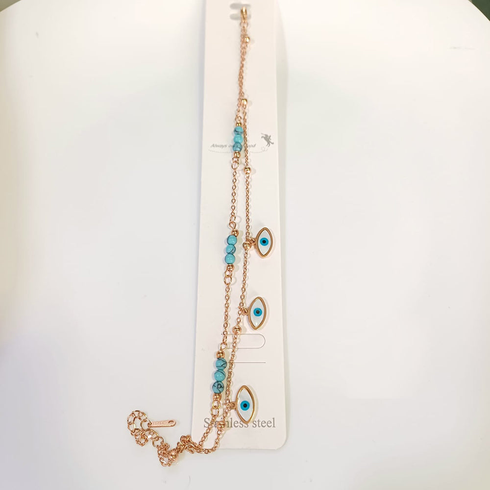 Tarohi Jewels Gold Plated Evil Eye Bracelet