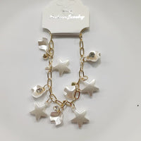 Tarohi Jewels Gold Plated Austrian Stone And Star Shape Adjustable Bracelet