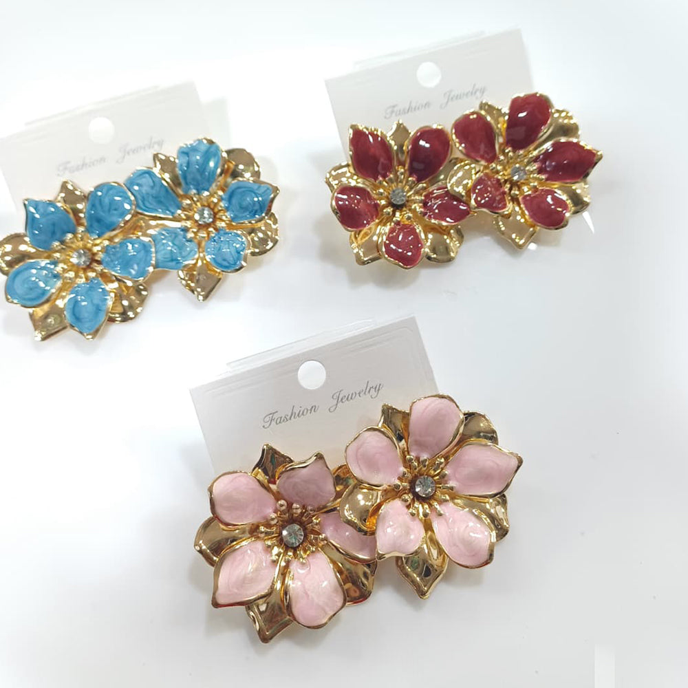 Tarohi Jewels Trendy Enamel Coated Floral Studs Earrings