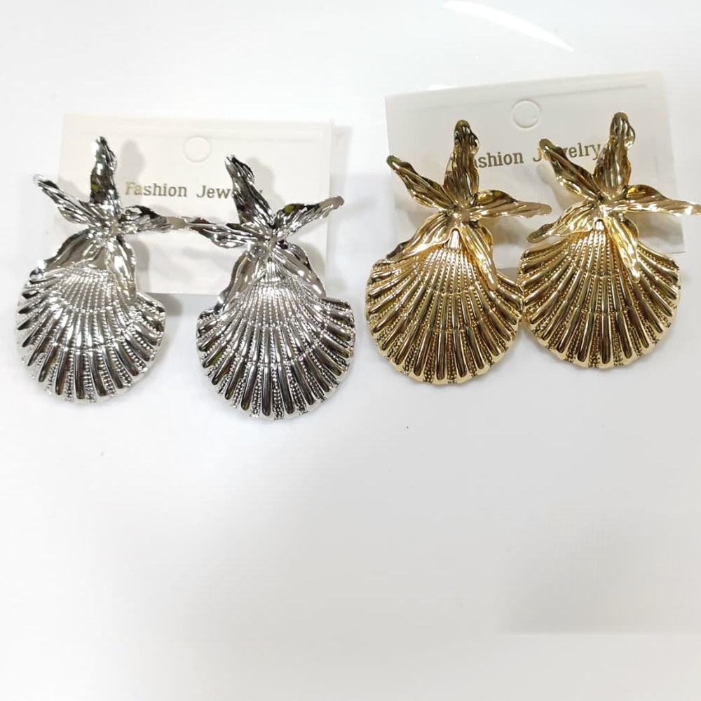 Tarohi Jewels Elegant Shell Motif Designer Dangler Earrings