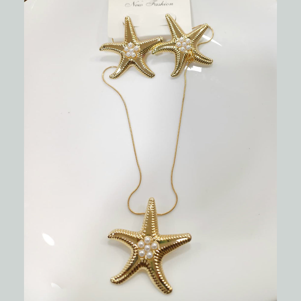 Tarohi Jewels Starfish Design Fancy Necklace Set
