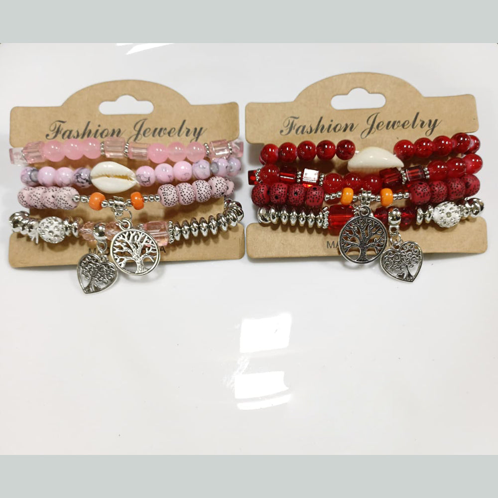 Tarohi Jewels Beach-Inspired Shell And Charm Beads Bracelet