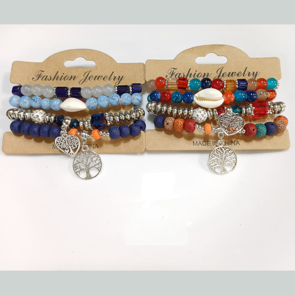 Tarohi Jewels Beach-Inspired Shell And Charm Beads Bracelet