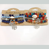 Tarohi Jewels Beach-Inspired Shell And Charm Beads Bracelet