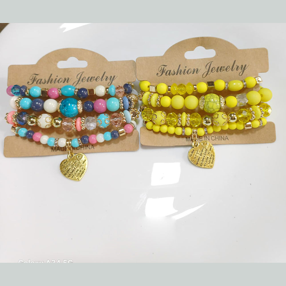 Tarohi Jewels Beach-Inspired Shell And Charm Beads Bracelet
