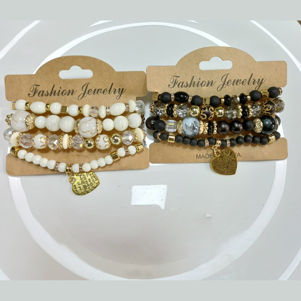 Tarohi Jewels Beach-Inspired Shell And Charm Beads Bracelet