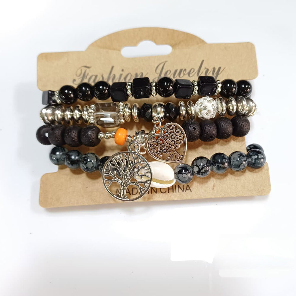 Tarohi Jewels Beach-Inspired Shell And Charm Beads Bracelet