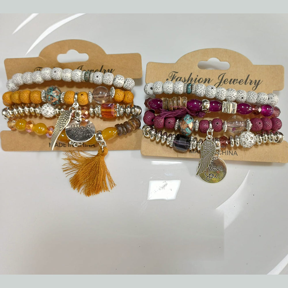 Tarohi Jewels Beach-Inspired Shell And Charm Beads Bracelet