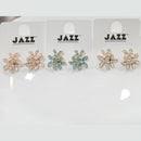 Tarohi Jewels Enamel Flower Pastel Petal Design Stud Earrings