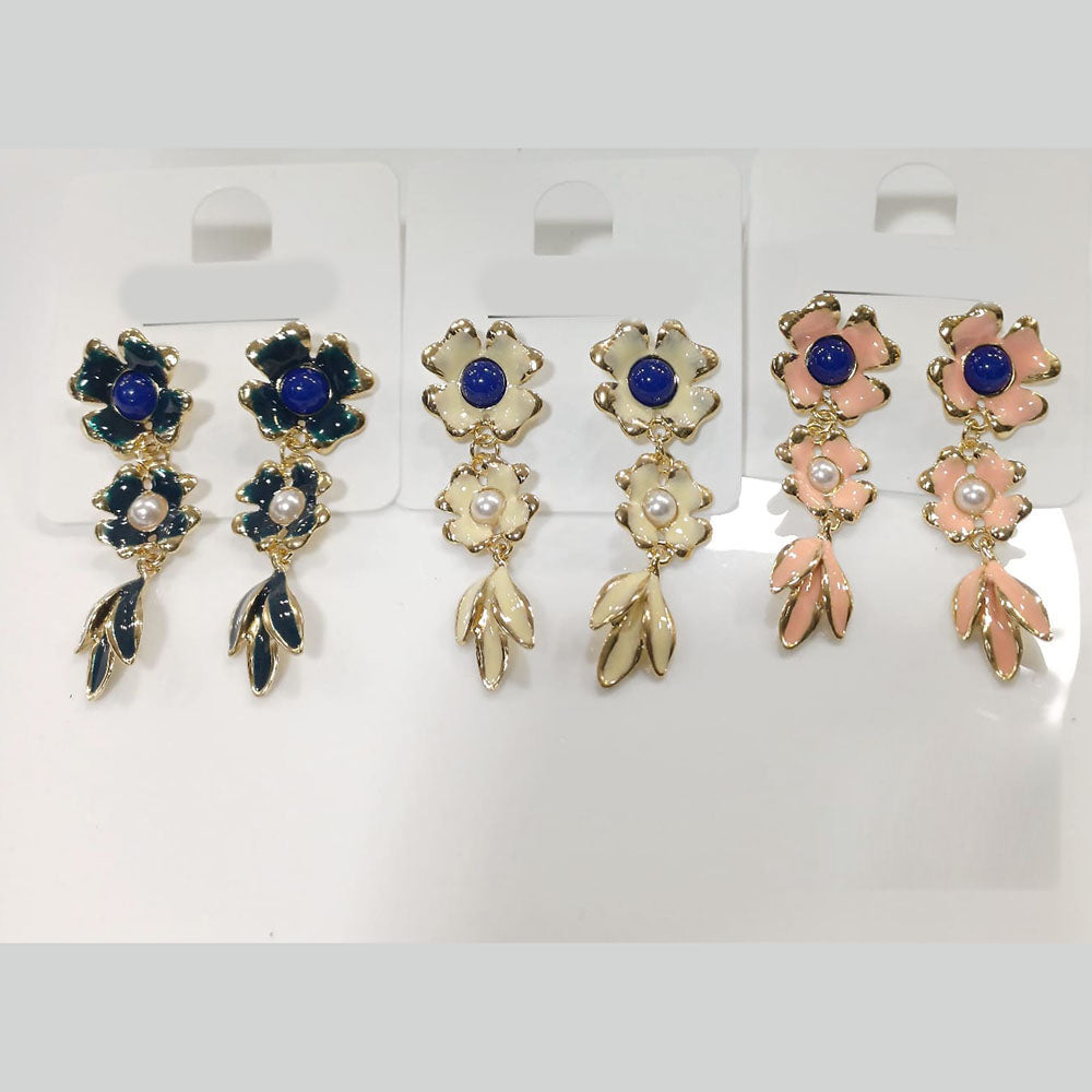 Tarohi Jewels Meenakari Flora Dangler Earrings