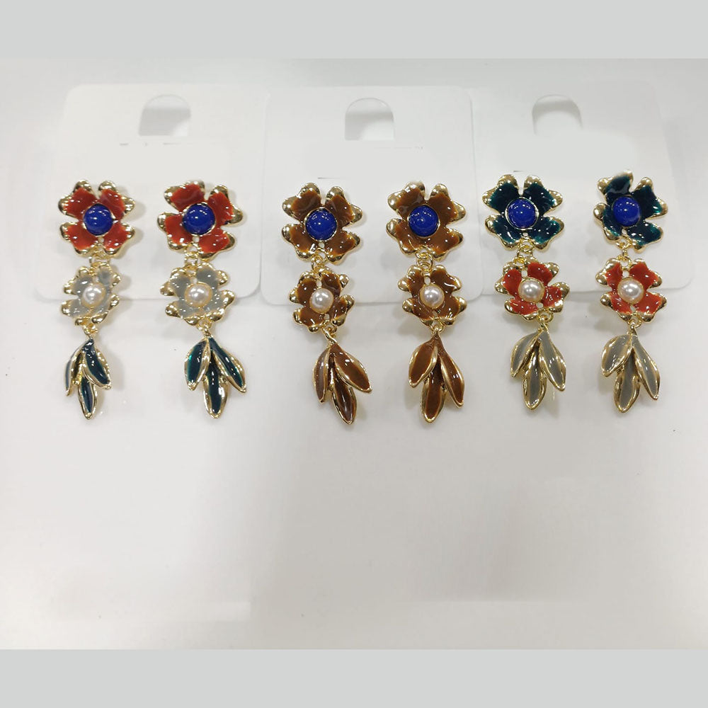 Tarohi Jewels Meenakari Flora Dangler Earrings