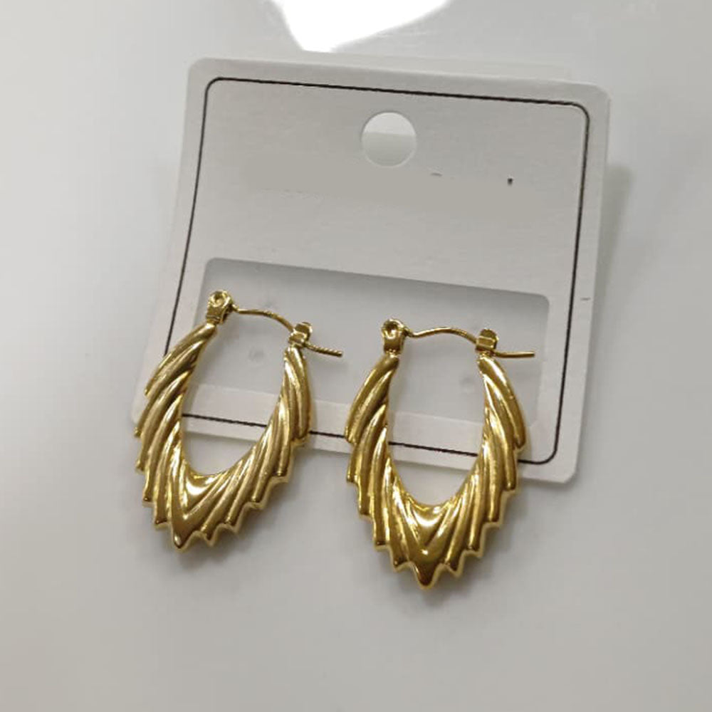 Tarohi Jewels Trendy Gold Plated Woven Design Hoop Earrings