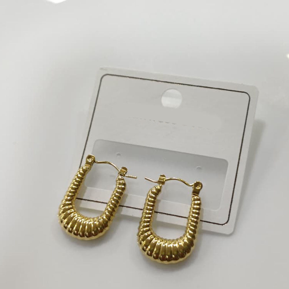 Tarohi Jewels Trendy Gold Plated Woven Design Hoop Earrings