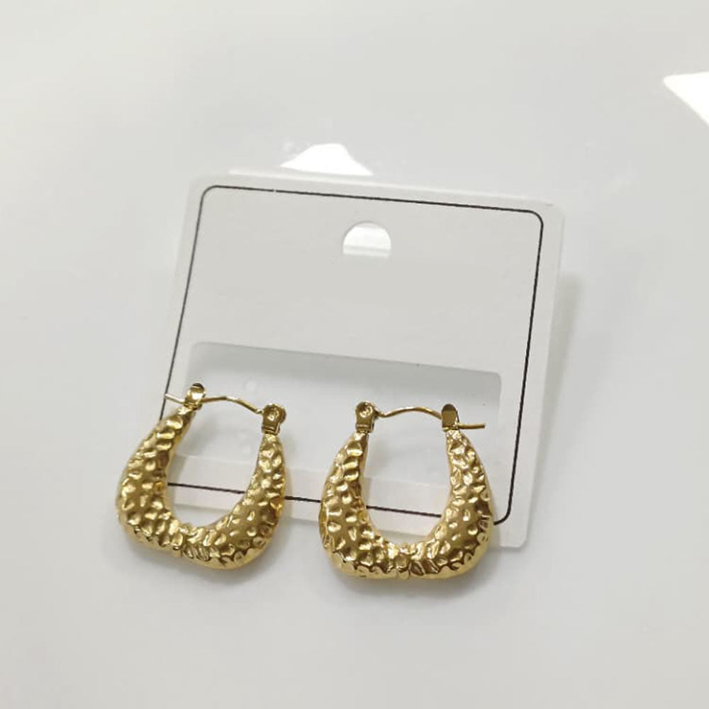 Tarohi Jewels Elegant Gold Plated hammered textured finish Earrings for Party