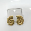Tarohi Jewels Stylish Gold Plated Textured Shell Stud Earrings for Women