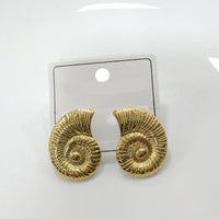 Tarohi Jewels Stylish Gold Plated Textured Shell Stud Earrings for Women