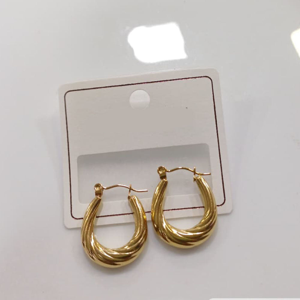 Tarohi Jewels Classic Gold Plated Round Stud Hoop Earrings | Everyday Wear Jewellery