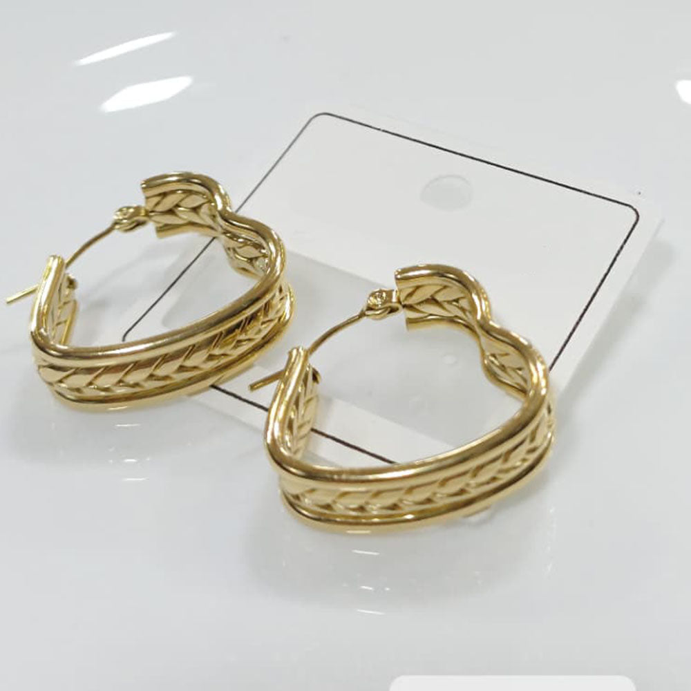 Tarohi Jewels Classic Gold Plated Heart Shape Hoop Earrings | Everyday Wear Jewellery