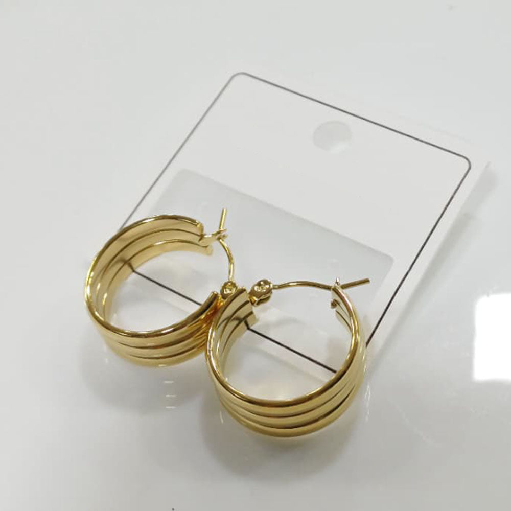 Tarohi Jewels Classic Gold Plated Round Stud Hoop Earrings | Everyday Wear Jewellery