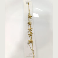 Tarohi Jewels Gold Plated Star Shape And Pearl Adjustable Bracelet 