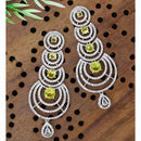 Mahavir Silver Plated AD Dangler Earrings