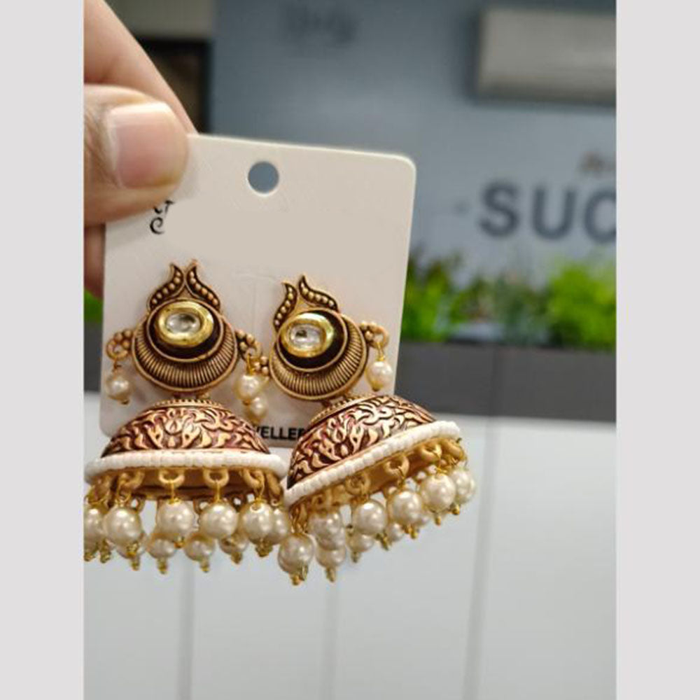 Wearhouse Fashion Festive Pearl Meenakari Jhumki Artistic Beauty In Every Detail