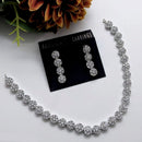 Aamrapali Silver Plated AD Necklace Set