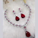 Aamrapali Silver Plated AD Necklace Set